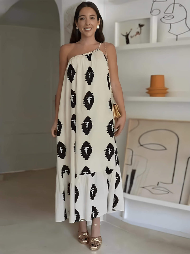 Vestido Longo Júlia - Elegância com Um Ombro Só