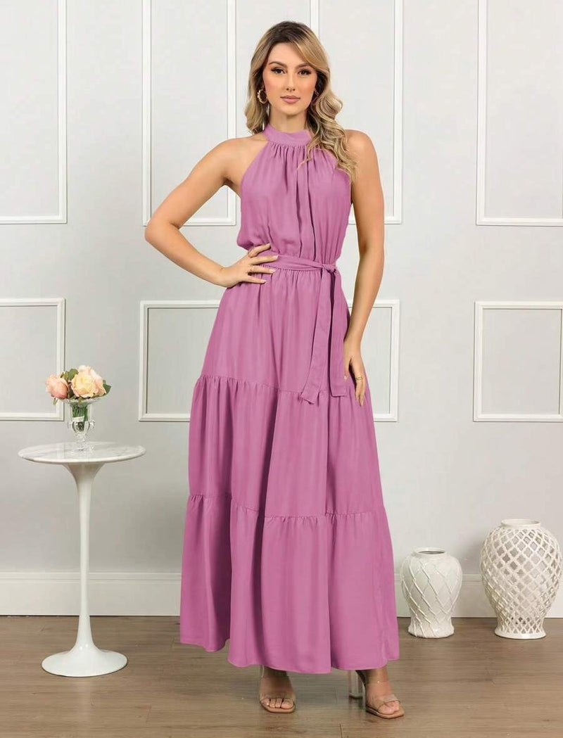 Vestido Frente Única Estilo Casual em Malha