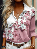 Camisa Casual Elan - Elegância Clássica com Estampa Floral